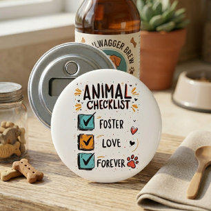 Tiere-Checkliste Foster Love Forever Katzenvater Flaschenöffner