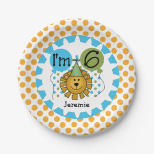 Tiere Circus Lion 6. Geburtstag Teller
