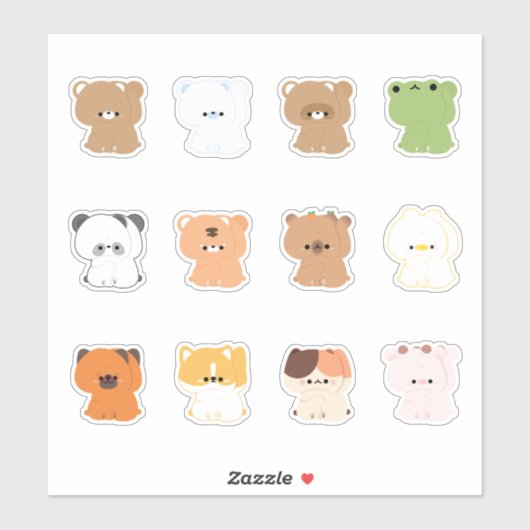 Tiere Couple Aufkleber (Blatt)