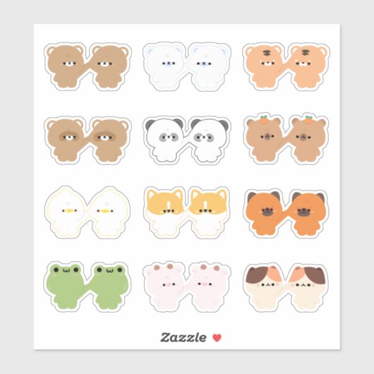 Tiere Couple Aufkleber (Blatt)