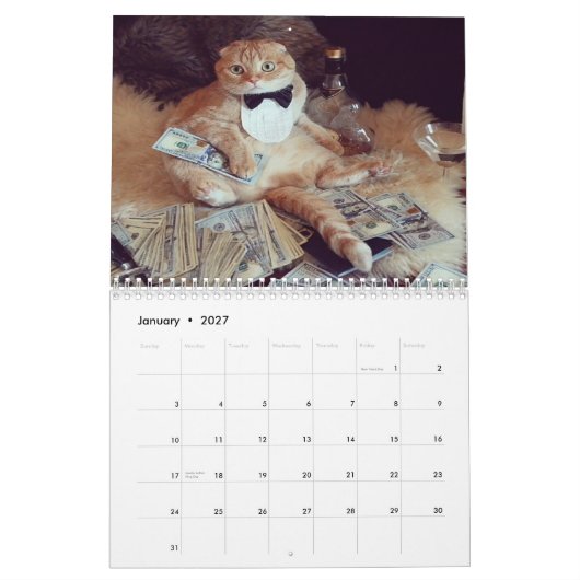 Tiere dem Kalender in der Bogen-Krawatten-2015 (Jan 2027)