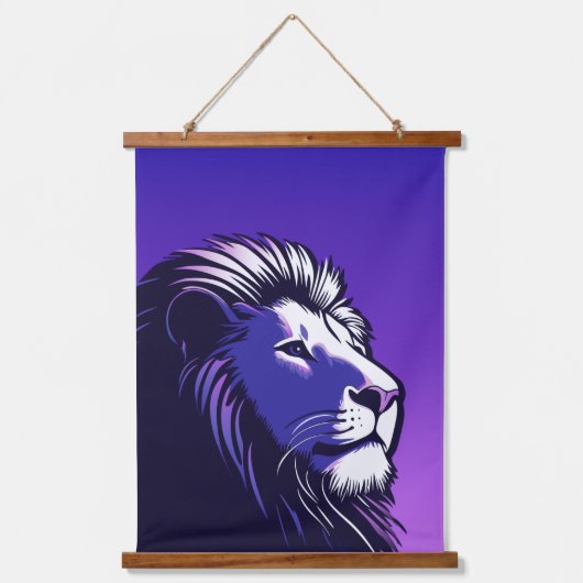 Tiere der 80er Jahre Wandteppich Mit Holzrahmen (Vorderseite)