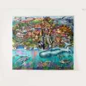 Tiere der Erde und der Meeresteppiche Wandteppich (Vorderseite (Horizontal))