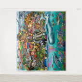 Tiere der Erde und der Meeresteppiche Wandteppich (Vorderseite)