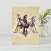 Tiere der Ranch von Wildpferden mit eigener Wasser Einladung (Stehend Vorderseite)