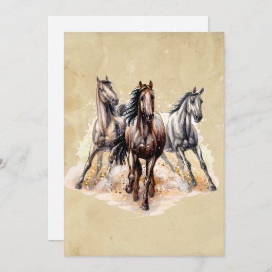 Tiere der Ranch von Wildpferden mit eigener Wasser Einladung (Vorne/Hinten)