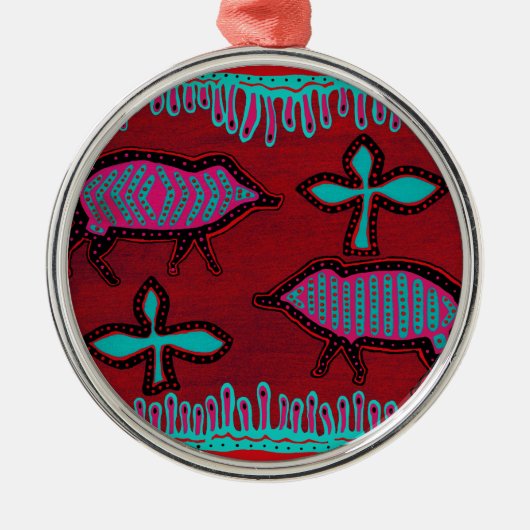 Tiere der Südwestwüste Silbernes Ornament (Vorne)