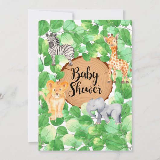 Tiere der Waldsafari möchten eine Kinderkarte beko (Rückseite)