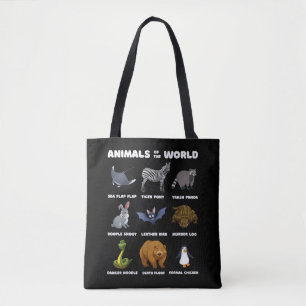 Tiere der Welt verschenken lustige seltene Tiere Tasche