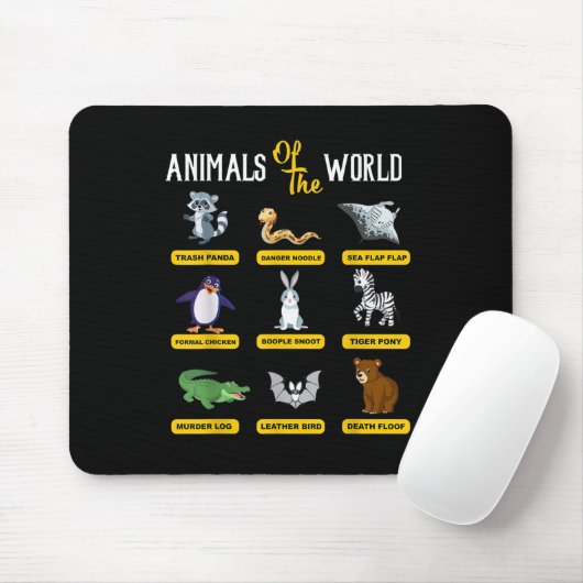 Tiere der Weltnamen Mousepad (Mit Mouse)