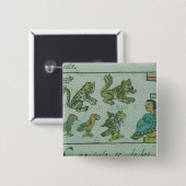 Tiere des aztekischen Kaisers Button (Vorne & Hinten)
