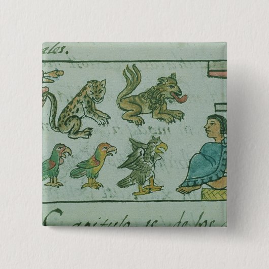 Tiere des aztekischen Kaisers Button (Vorderseite)