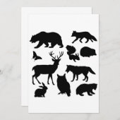 Tiere des Waldes, wild lebende Tiere Dankeskarte (Vorne/Hinten)