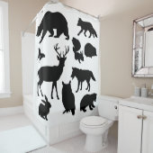 Tiere des Waldes, wild lebende Tiere Duschvorhang (Beispiel)