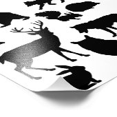 Tiere des Waldes, wild lebende Tiere Fotodruck (Ecke)