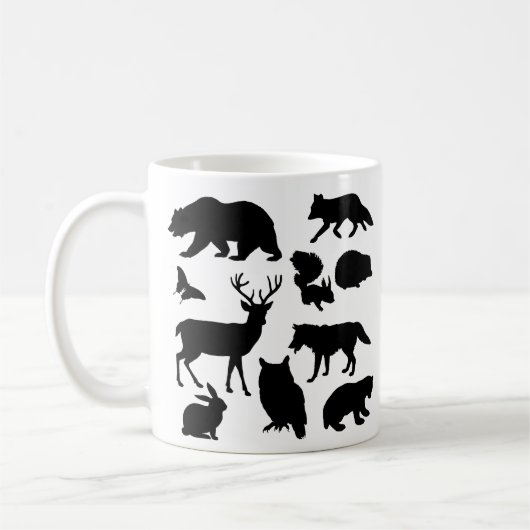 Tiere des Waldes, wild lebende Tiere Kaffeetasse (Links)