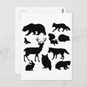 Tiere des Waldes, wild lebende Tiere Postkarte (Vorne/Hinten)