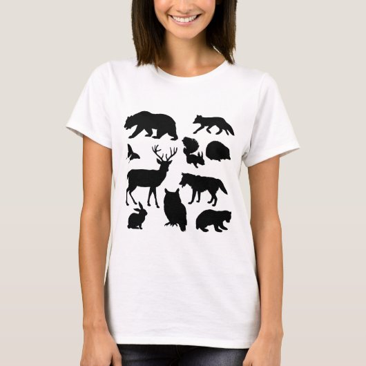 Tiere des Waldes, wild lebende Tiere T-Shirt (Vorderseite)