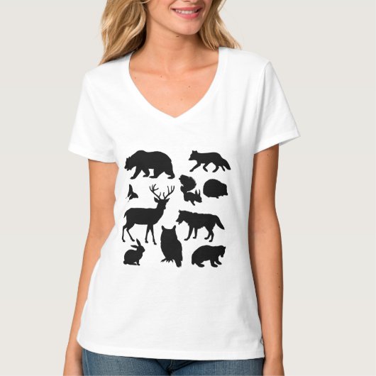 Tiere des Waldes, wild lebende Tiere T-Shirt (Vorderseite)