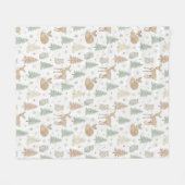 Tiere des Winterwaldes nahtloses Muster Fleecedecke (Vorderseite (Horizontal))