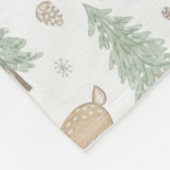 Tiere des Winterwaldes nahtloses Muster Fleecedecke (Ecke)