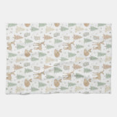 Tiere des Winterwaldes nahtloses Muster Geschirrtuch (Horizontal)