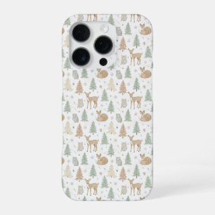 Tiere des Winterwaldes nahtloses Muster iPhone 16 Pro Hülle