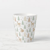 Tiere des Winterwaldes nahtloses Muster Milchtasse (Vorderseite)