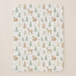 Tiere des Winterwaldes nahtloses Muster Sherpadecke