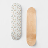 Tiere des Winterwaldes nahtloses Muster Skateboard (Vorderseite)