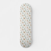 Tiere des Winterwaldes nahtloses Muster Skateboard (Vorne)