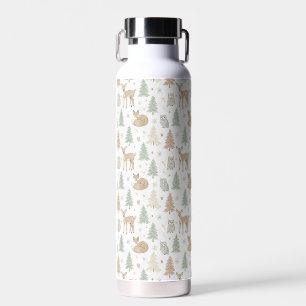 Tiere des Winterwaldes nahtloses Muster Trinkflasche