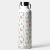 Tiere des Winterwaldes nahtloses Muster Trinkflasche (Vorderseite)
