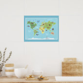 Tiere des World Map Poster (Küche)