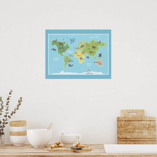 Tiere des World Map Poster (Küche)