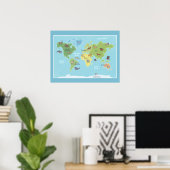 Tiere des World Map Poster (Heimbüro)