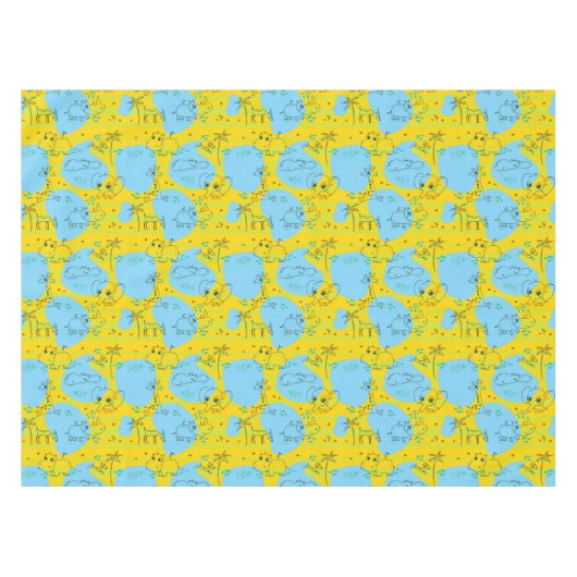 Tiere, die Babymusterhintergrund spielen Tischdecke (Vorderseite (Horizontal))