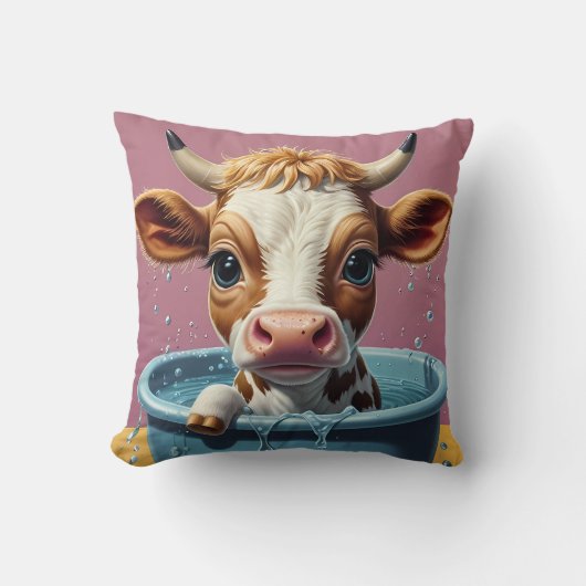 Tiere, die einen Bath Funny nehmen Kissen (Vorderseite)