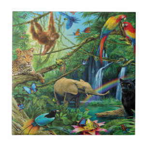 Tiere, die zusammen leben, werfen Kissen Fliese