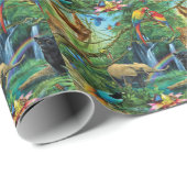 Tiere, die zusammen leben, werfen Kissen Geschenkpapier (Rolleneckpunkt)