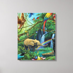 Tiere, die zusammen leben, werfen Kissen Leinwanddruck