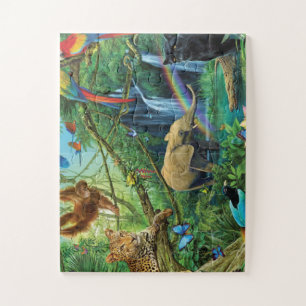 Tiere, die zusammen leben, werfen Kissen Puzzle