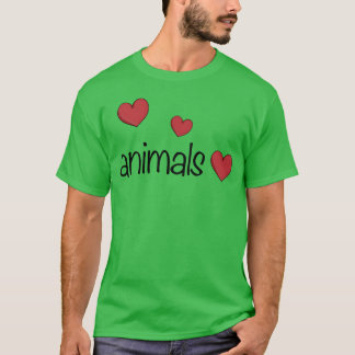 Tiere drei Herzen Tierliebe Geschenk T-Shirt