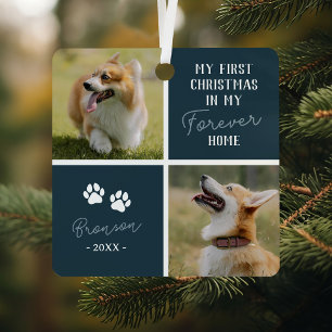 Tiere Erste Weihnachten für immer Zuhause Blue Fot Ornament Aus Metall