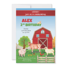 Tiere Farm Birthday Einladung Barnyard Geburtstag