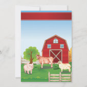 Tiere Farm Birthday Einladung Barnyard Geburtstag (Rückseite)