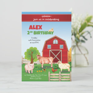 Tiere Farm Birthday Einladung Barnyard Geburtstag