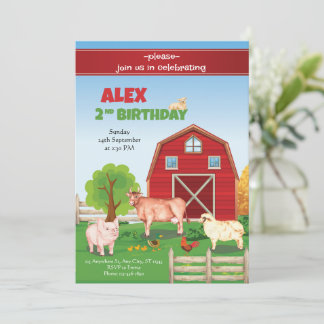 Tiere Farm Birthday Einladung Barnyard Geburtstag