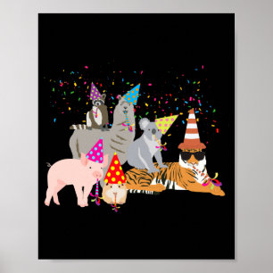 Tiere feiern lustige Tiere auf einer Party _1 Poster