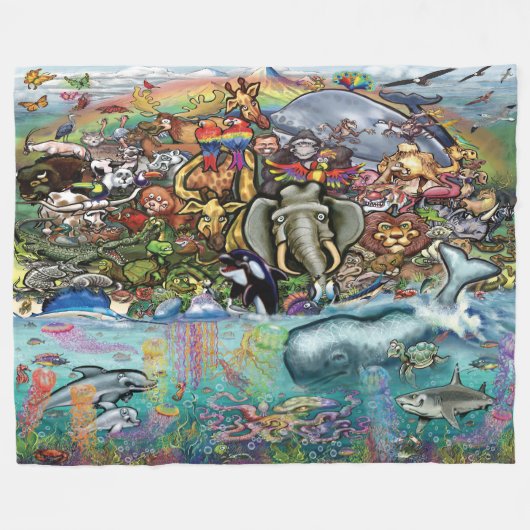 Tiere Fleecedecke (Vorderseite (Horizontal))